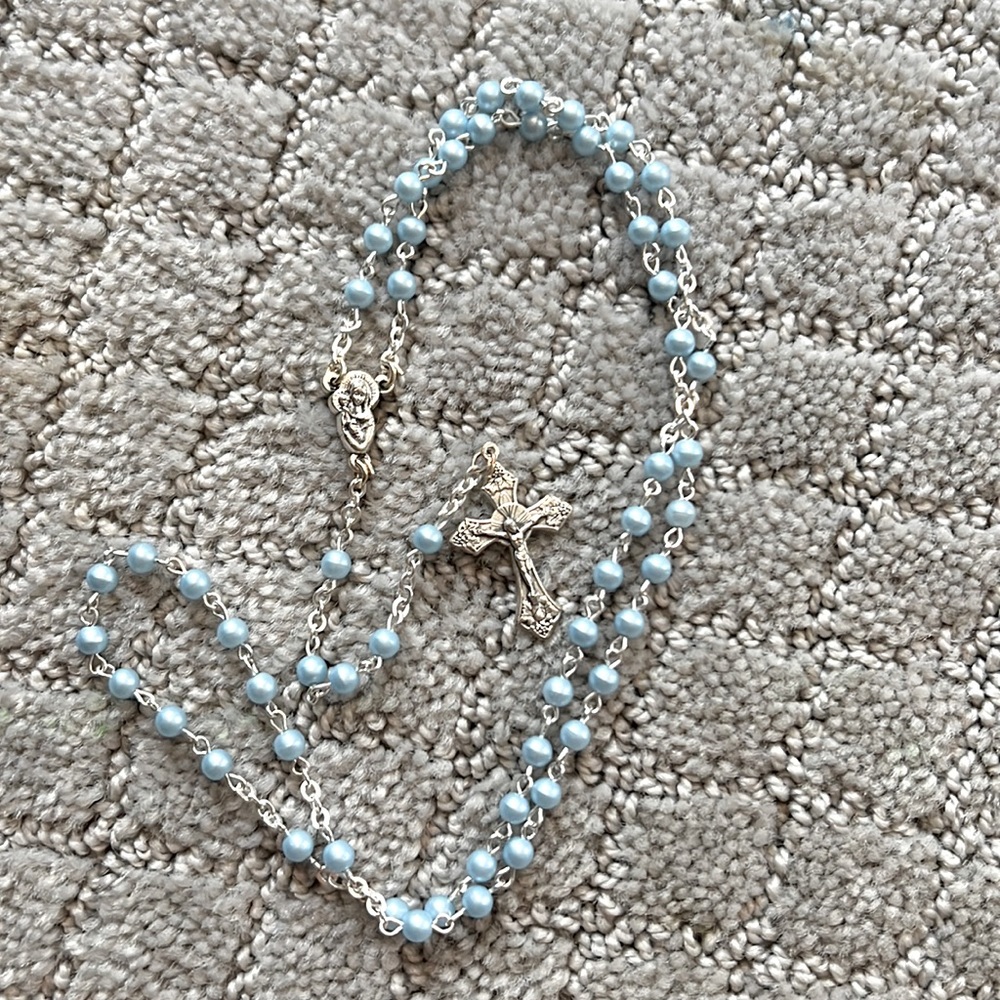 Baby blue rosary